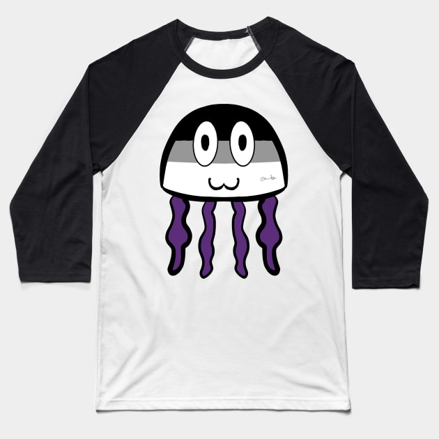 Asexual Pride Jellyfish Baseball T-Shirt by AlienClownThings